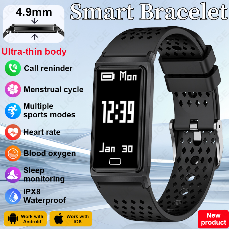 Smartwatch Slim Watches For Men - Braccialetto Intelligente Ultra Sottile 4.9mm, Cinturino