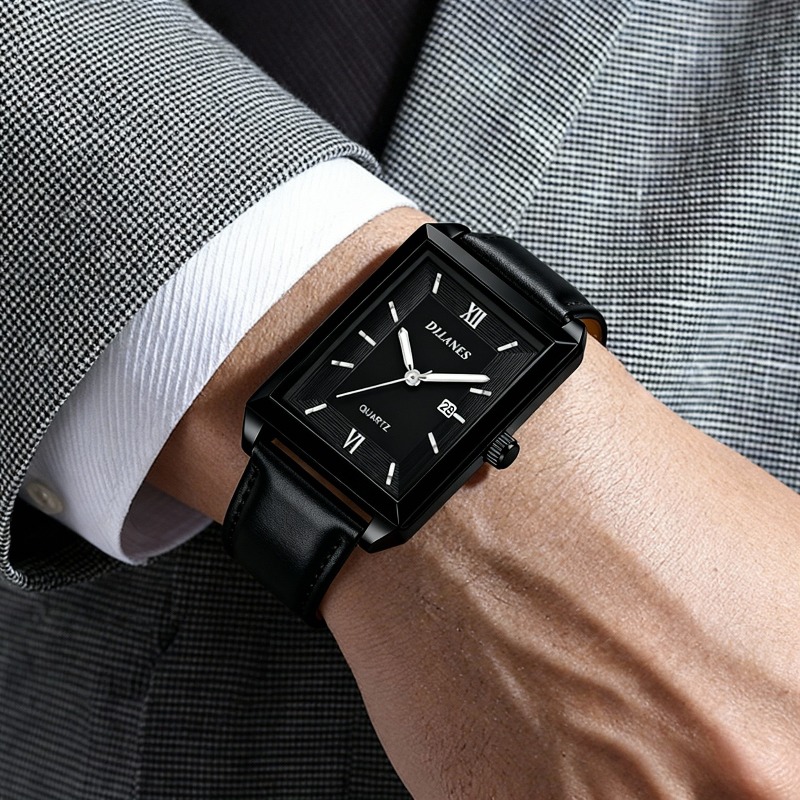 Smartwatch Square Watches For Men - Orologi da Uomo in Pelle Casual,