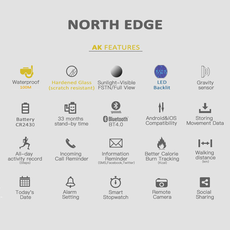 NORTH EDGE AK 100M Smartwatch  - Smartwatch Watches For Men Digital recensione e prezzo