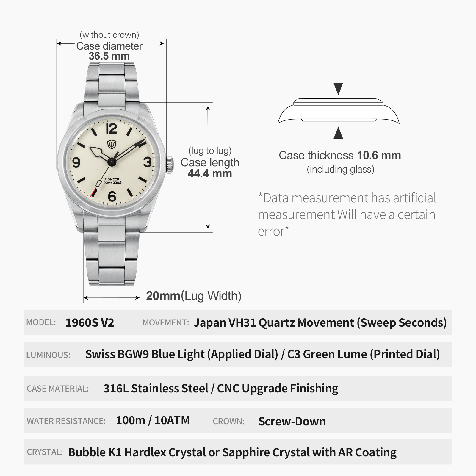 Watchdives WD1960S V2 Vintage  - Smartwatch Vintage Watches For Men recensione e prezzo